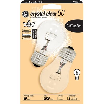 Appliance and Ceiling Fan Light Bulb (Pack of 2) Wattage: 40, Finish: White