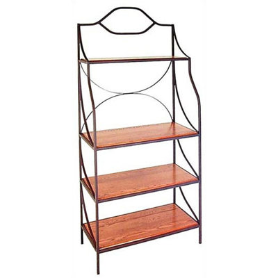Baker's Rack Finish: Deep Red, Shelf Material: Wood: Walnut