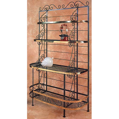 French Baker's Rack Brass Tips: Without Brass Tips, Finish: Ivory
