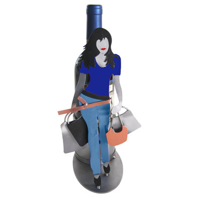 Shopaholic Silhouette 1 Bottle Tabletop Wine Rack