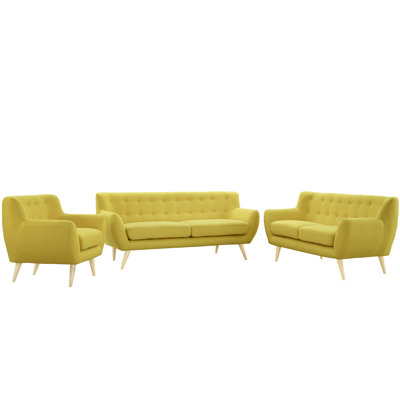 Modway EEI-1782-SUN-SET Remark 3 Piece Living Room Set Upholstery