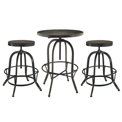 Sylvan 3 Piece Pub Table Set Finish: Black