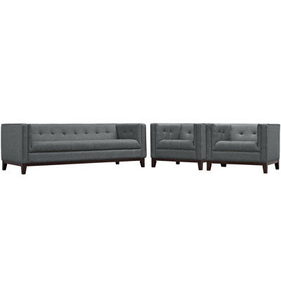 Modway EEI-2454-GRY-SET Serve 3 Piece Living Room Set