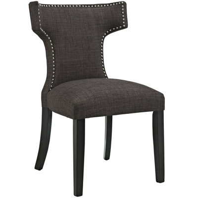 Curve Side Chair Upholstery: Fabric - Brown