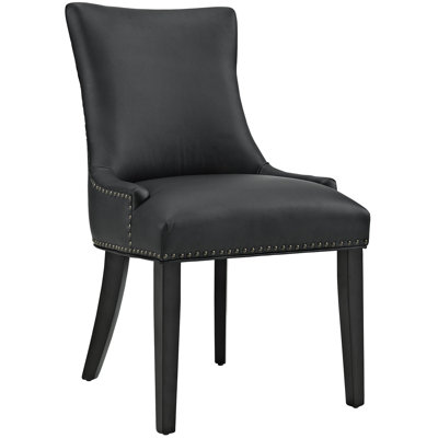 Magnate Vinyl Parsons Chair Upholstery: Black