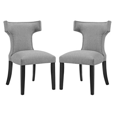 Curve Side Chair Upholstery: Light Gray