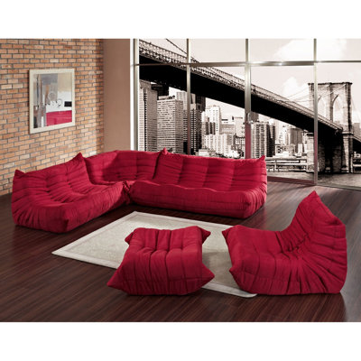 Modway WQ5758RED Deluge Sofa Set Upholstery