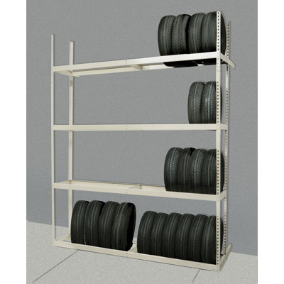 Tire Storage 84 H 4 Shelf Shelving Unit Add-on Row: Single image