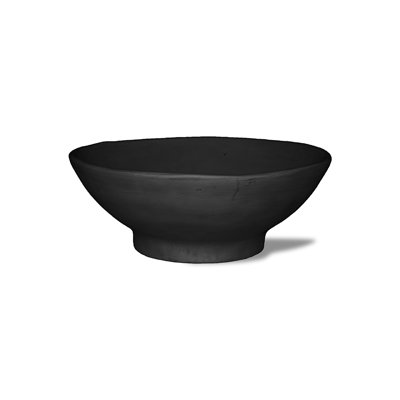 ResinStone Contemporary Broad-Rimmed Dish Planter Color: Black Drain Hole: Drain Hole image