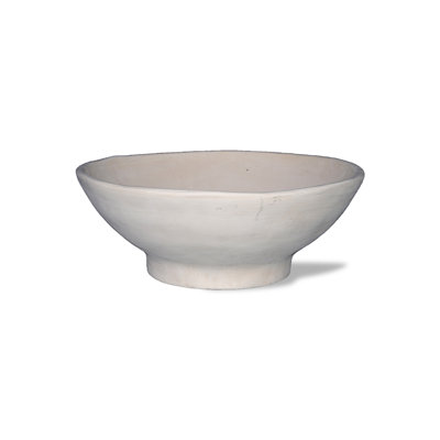 ResinStone Contemporary Broad-Rimmed Dish Planter Color: Limestone Drain Hole: Drain Hole image