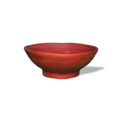ResinStone Contemporary Broad-Rimmed Dish Planter Color: Terra Cotta Drain Hole: No Drain Hole image
