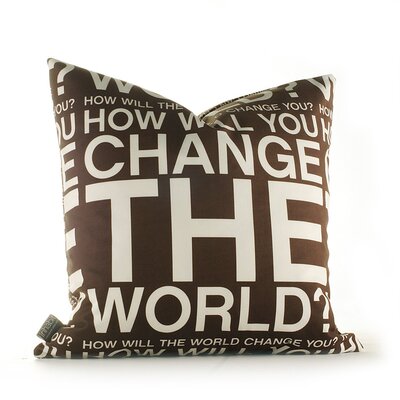 Inhabit Graphic Pillows Change the World Synthetic Pillow CTWCHxxP Size 18 