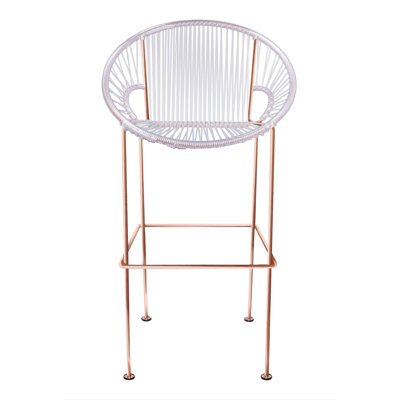 Puerto 26 inch Bar Stool Upholstery: Clear, Base Finish: Copper