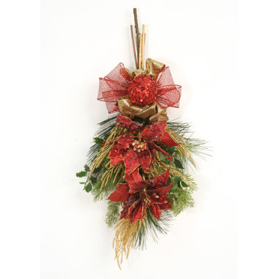 Holiday Sparkle Jeweled Poinsettia Swag image