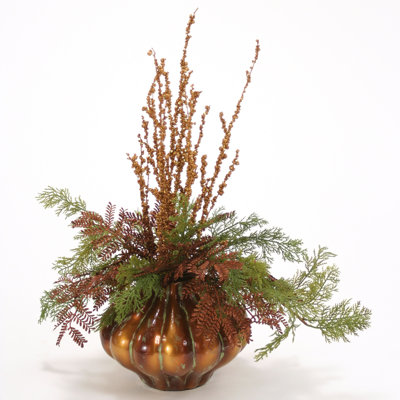 Merry Christmas Sequined Twigs Cedar in Vase image