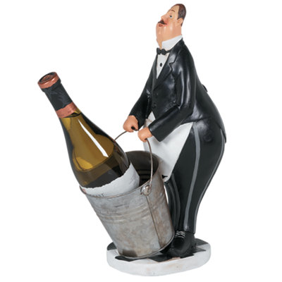 Butler in Black Tuxedo 1 Bottle Tabletop Wine Rack