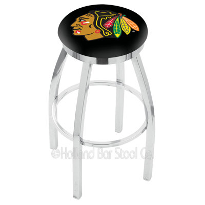 NHL 30 inch Swivel Bar Stool NHL Team: Chicago Blackhawks - Black