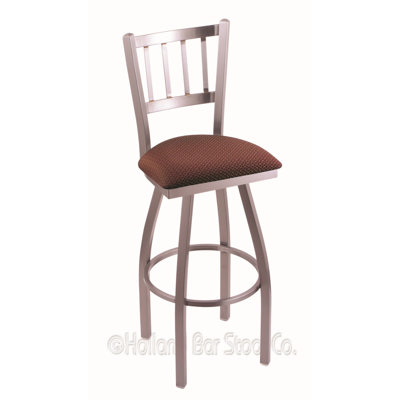 Contessa 25 inch Swivel Bar Stool Upholstery: Axis Paprika, Finish: Stainless