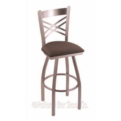 Catalina 25 inch Swivel Bar Stool Upholstery: Axis Truffle, Finish: Stainless