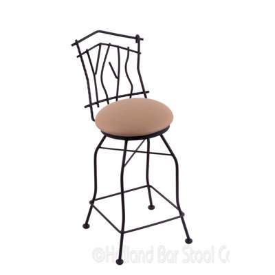 Aspen 30 inch Swivel Bar Stool Upholstery: Allante Beechwood