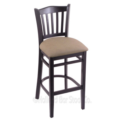 30 inch Bar Stool Finish: Black, Upholstery: Rein Thatch