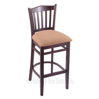 25 inch Bar Stool Upholstery: Axis Summer, Finish: Dark Cherry