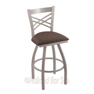 Catalina 30 inch Swivel Bar Stool Finish: Anodized Nickel, Upholstery: Axis Truffle