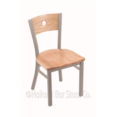 Voltaire Side Chair Base Finish: Anodized Nickel, Upholstery: Natural Oak