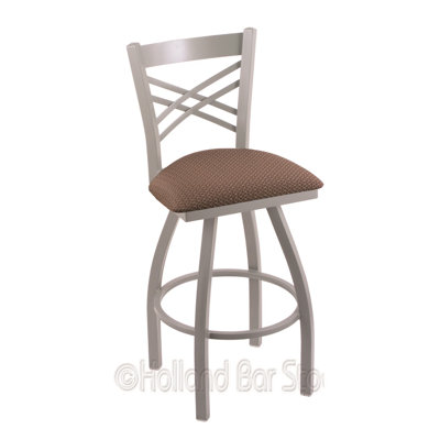 Catalina 30 inch Swivel Bar Stool Finish: Anodized Nickel, Upholstery: Axis Willow