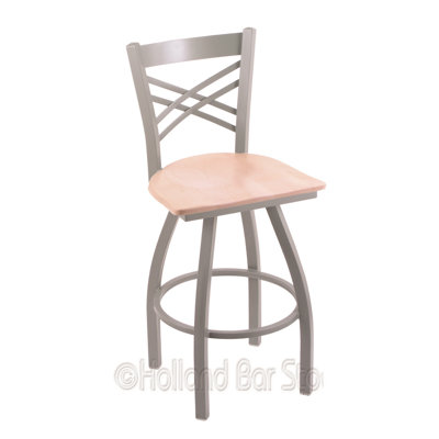 Catalina 36 inch Swivel Bar Stool Upholstery: Natural Maple, Base Finish: Anodized Nickel