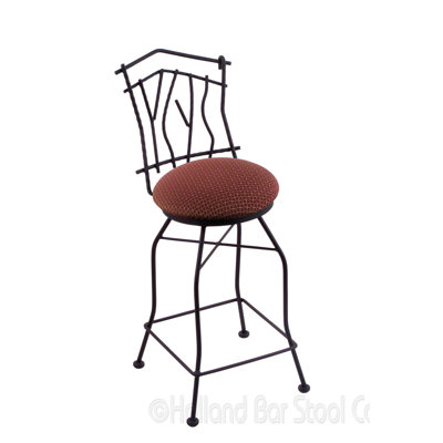 Aspen 25 inch Swivel Bar Stool Upholstery: Axis Paprika