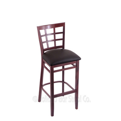 25 inch Bar Stool Finish: Dark Cherry, Upholstery: Allante Espresso