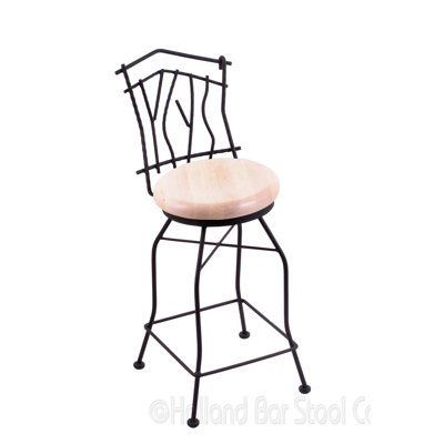 Aspen 25 inch Swivel Bar Stool Upholstery: Natural Maple