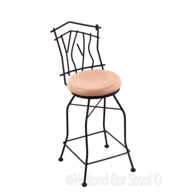 Aspen 25 inch Swivel Bar Stool Upholstery: Natural Oak