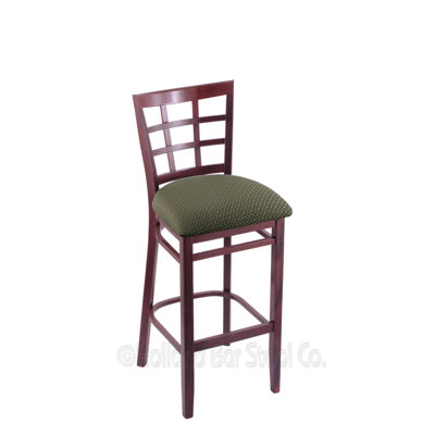 30 inch Bar Stool Finish: Dark Cherry, Upholstery: Axis Grove