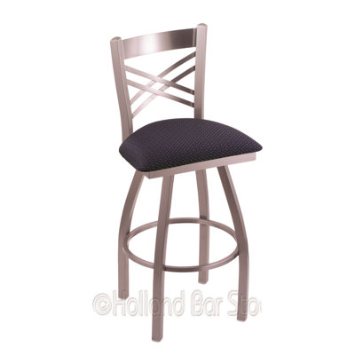 Catalina 36 inch Swivel Bar Stool Upholstery: Axis Denim, Finish: Stainless