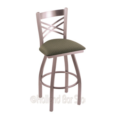 Catalina 25 inch Swivel Bar Stool Upholstery: Axis Grove, Finish: Stainless