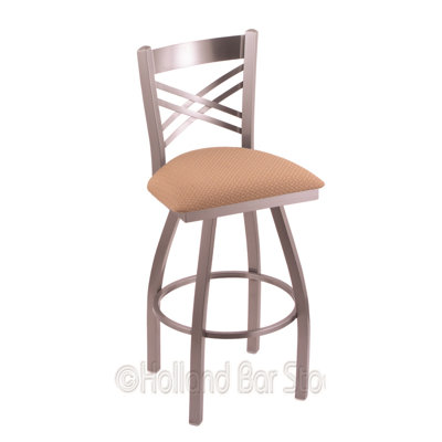 Catalina 30 inch Swivel Bar Stool Upholstery: Axis Summer, Finish: Stainless