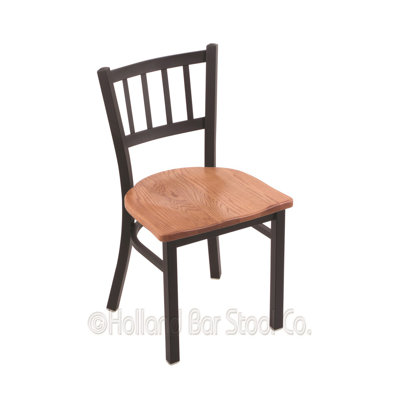 Contessa Side Chair Upholstery: Medium Oak, Base Finish: Black Wrinkle