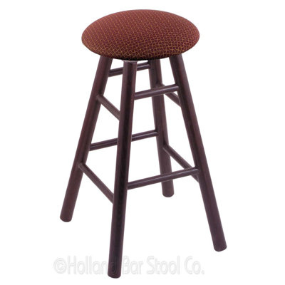 36 inch Swivel Bar Stool Finish: Dark Cherry Oak, Upholstery: Axis Paprika