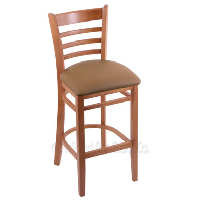 30 inch Bar Stool Upholstery: Allante Beechwood, Finish: Medium
