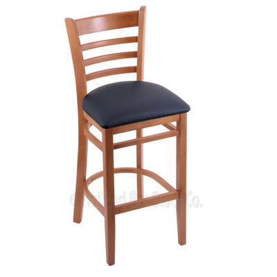 30 inch Bar Stool Upholstery: Allante Dark Blue, Finish: Medium