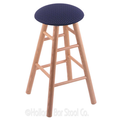36 inch Swivel Bar Stool Upholstery: Axis Denim, Finish: Natural Oak