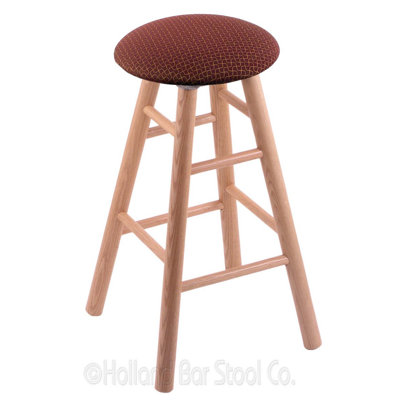 24 inch Swivel Bar Stool Finish: Natural Oak, Upholstery: Axis Paprika