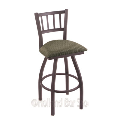 Contessa 36 inch Swivel Bar Stool Finish: Pewter, Upholstery: Axis Grove