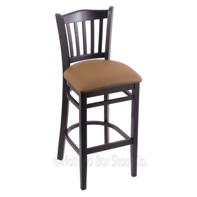 30 inch Bar Stool Finish: Black, Upholstery: Allante Beechwood