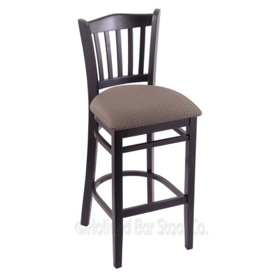 25 inch Bar Stool Upholstery: Axis Truffle, Finish: Black