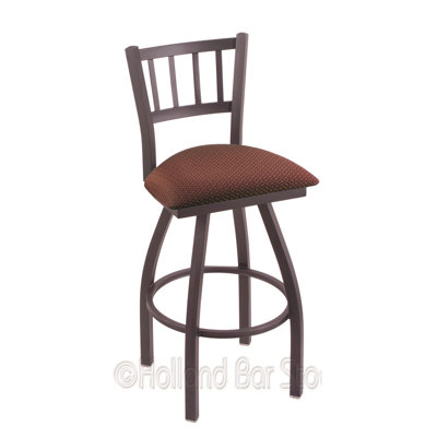 Contessa 36 inch Swivel Bar Stool Finish: Pewter, Upholstery: Axis Paprika