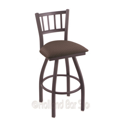 Contessa 36 inch Swivel Bar Stool Finish: Pewter, Upholstery: Axis Truffle