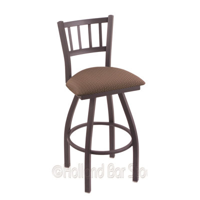 Contessa 36 inch Swivel Bar Stool Finish: Pewter, Upholstery: Axis Willow